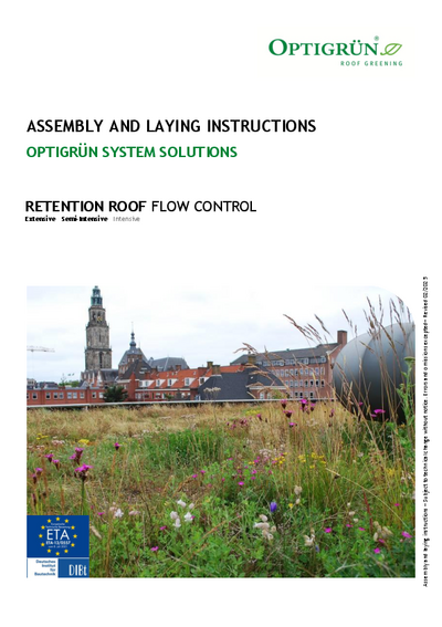 Assembly and Laying Instructions retention roof flow control extensive, semi-intenisve (pdf)